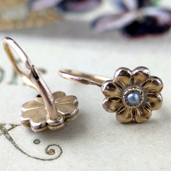 画像5: FIX 小さな花とパールのゴールドピアス (5)
