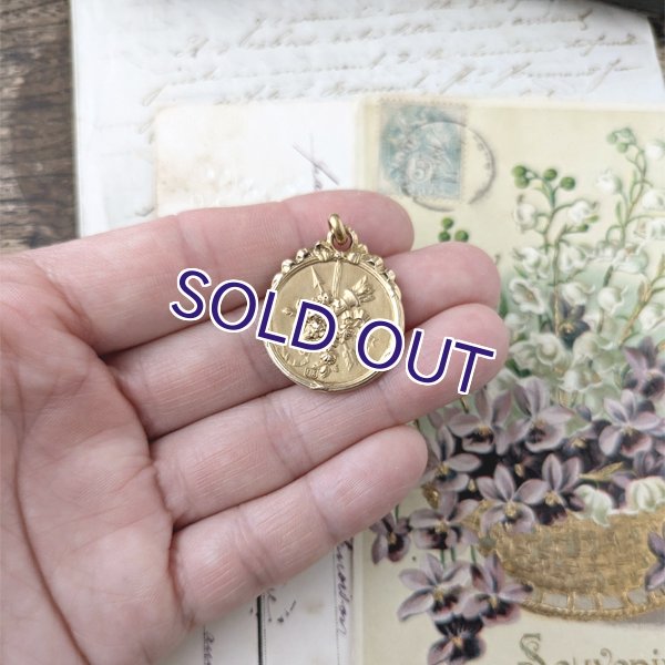 画像7: FIX 花籠のゴールドメダイペンダント (7)