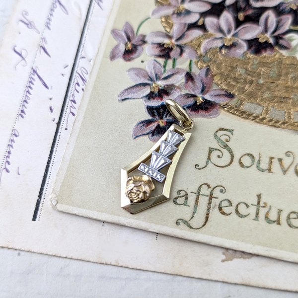 画像5: ORIA バラのアールデコゴールドペンダント (5)