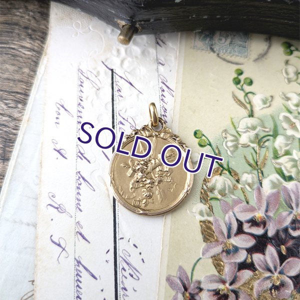 画像6: FIX 花籠のゴールドメダイペンダント (6)