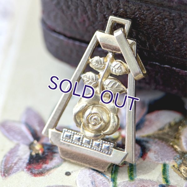 画像7: FIX バラのアールデコゴールドペンダント (7)