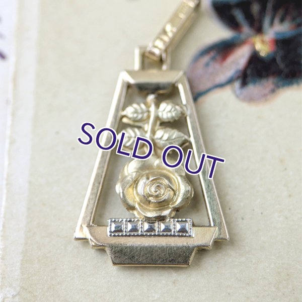 画像3: FIX バラのアールデコゴールドペンダント (3)