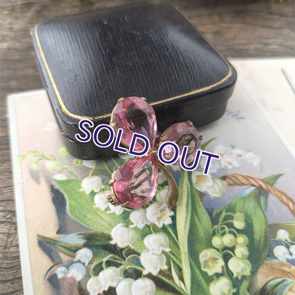 画像6: ストロベリーガラスのクローバーブローチ (6)