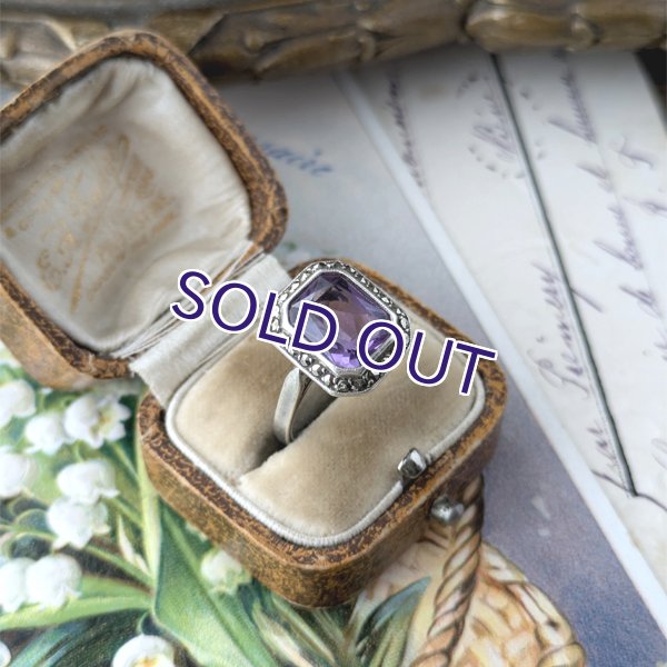 画像4: 紫水晶とマーカサイトのアールデコリング (4)