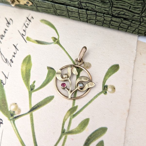 画像7: ヤドリギのゴールドペンダント (7)