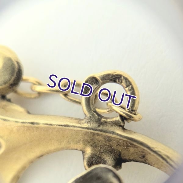 画像8: 18金 ヤドリギとパールのアールヌーヴォーゴールドペンダント（訳あり） (8)