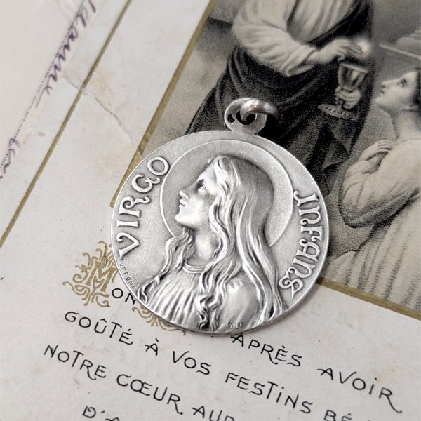 画像3: 1912年 マグダラのマリアシルバーメダイ (3)