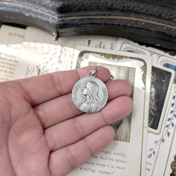 画像8: 1912年 マグダラのマリアシルバーメダイ (8)