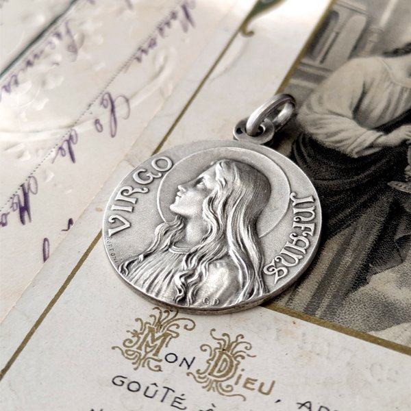 画像6: 1912年 マグダラのマリアシルバーメダイ (6)