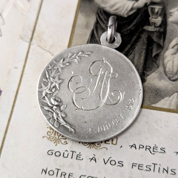 画像5: 1912年 マグダラのマリアシルバーメダイ (5)