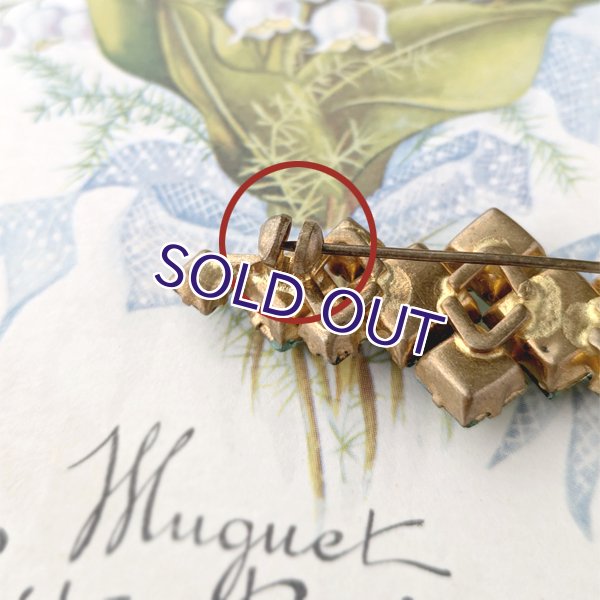 画像10: グリーンガラスのビンテージブローチセット (10)