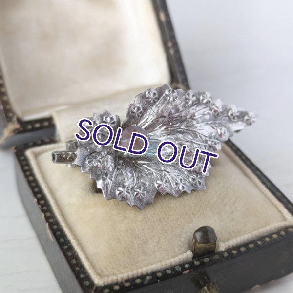 画像3: 銀製 サフィレットのリーフブローチ (3)