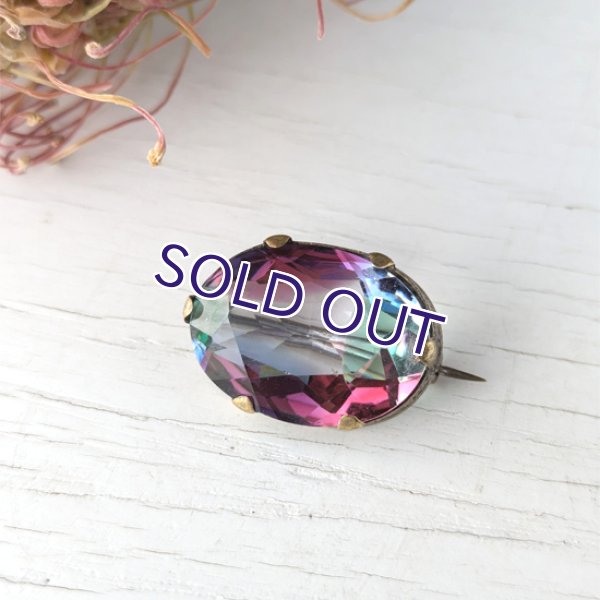 画像3: アイリスガラスのオーバル一粒ブローチ (3)