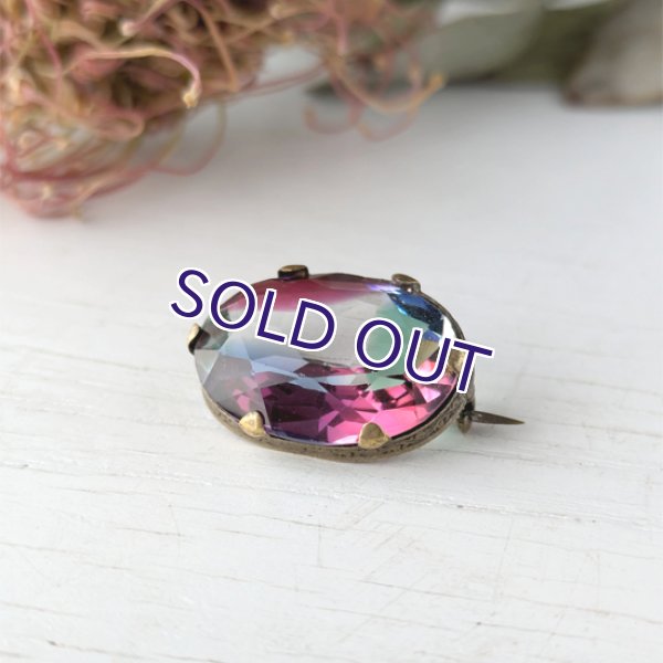 画像4: アイリスガラスのオーバル一粒ブローチ (4)