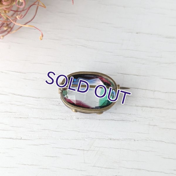 画像5: アイリスガラスのオーバル一粒ブローチ (5)