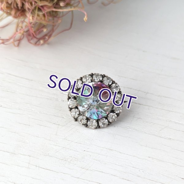 画像2: 蛍光アイリスガラスのデイジーブローチ (2)