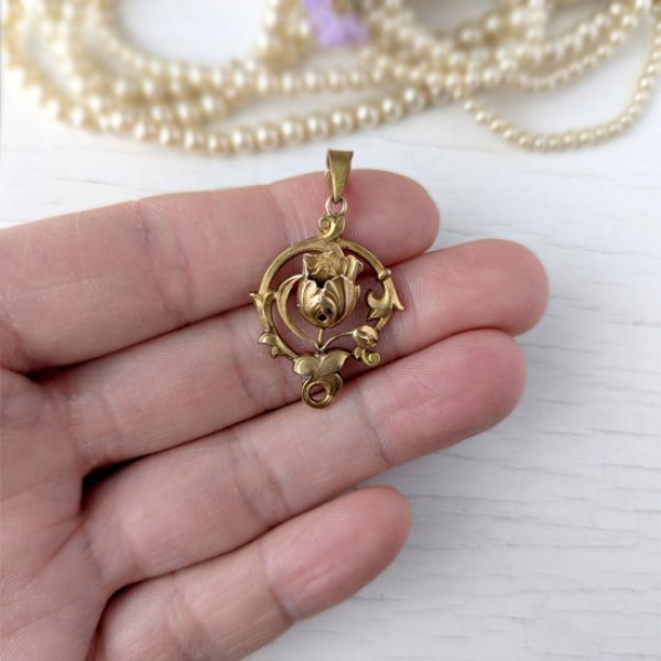 画像9: FIX チューリップのアールヌーヴォーペンダント (9)