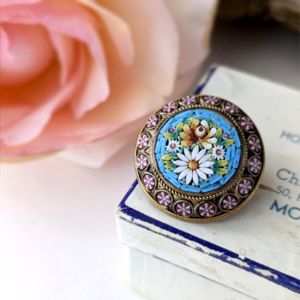 画像2: ラウンドマイクロモザイクブローチ (2)