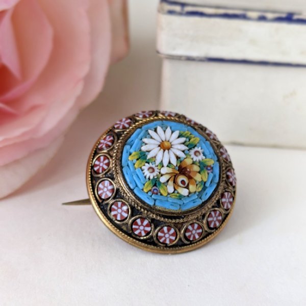 画像4: ラウンドマイクロモザイクブローチ (4)