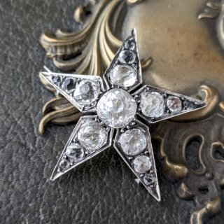 ヴィンテージ　カットガラス　ブローチ　② ブローチ・ピン - アンティーク k-nuts