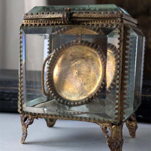 画像2: ベベルガラスの懐中時計ケース (2)