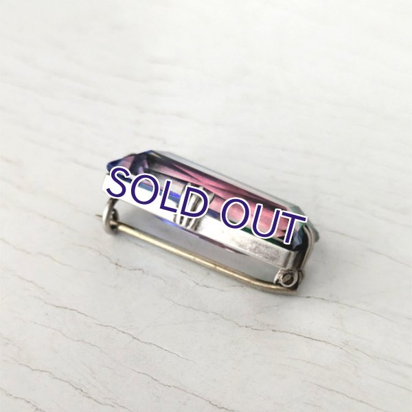 画像4: レクタングルアイリスガラスのブローチ (4)