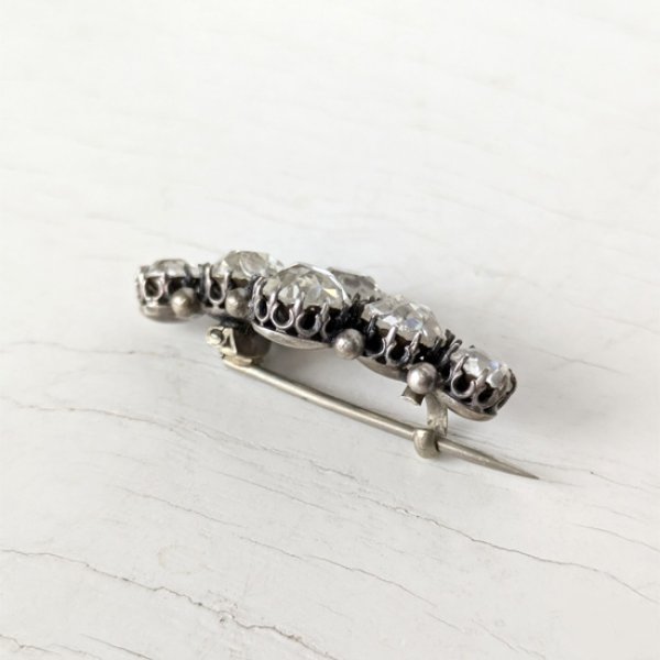 画像7: クリアガラスのクラスターブローチ (7)