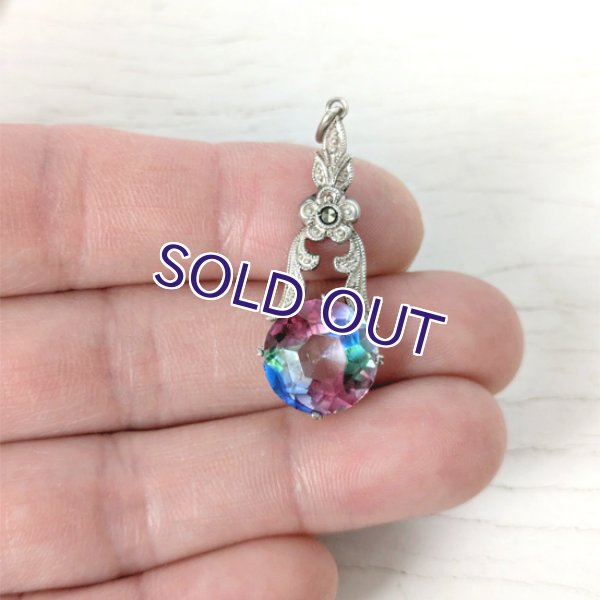 画像7: アイリスガラス小花のペンダント (7)