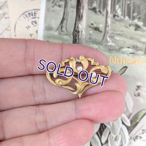 画像12: ORIA ヤドリギのゴールドブローチ (12)