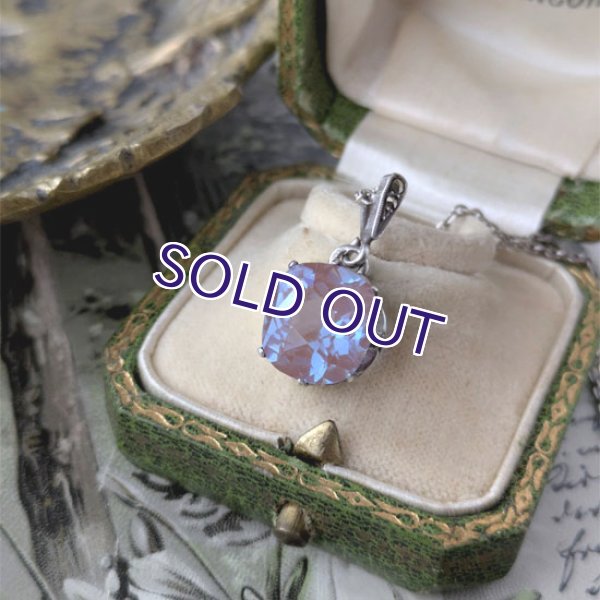 画像2: クッション型サフィレット一粒ペンダント（チェーン付） (2)