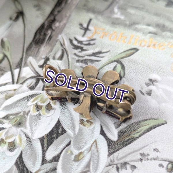 画像10: サフィレットと赤ガラスのファンブローチ (10)